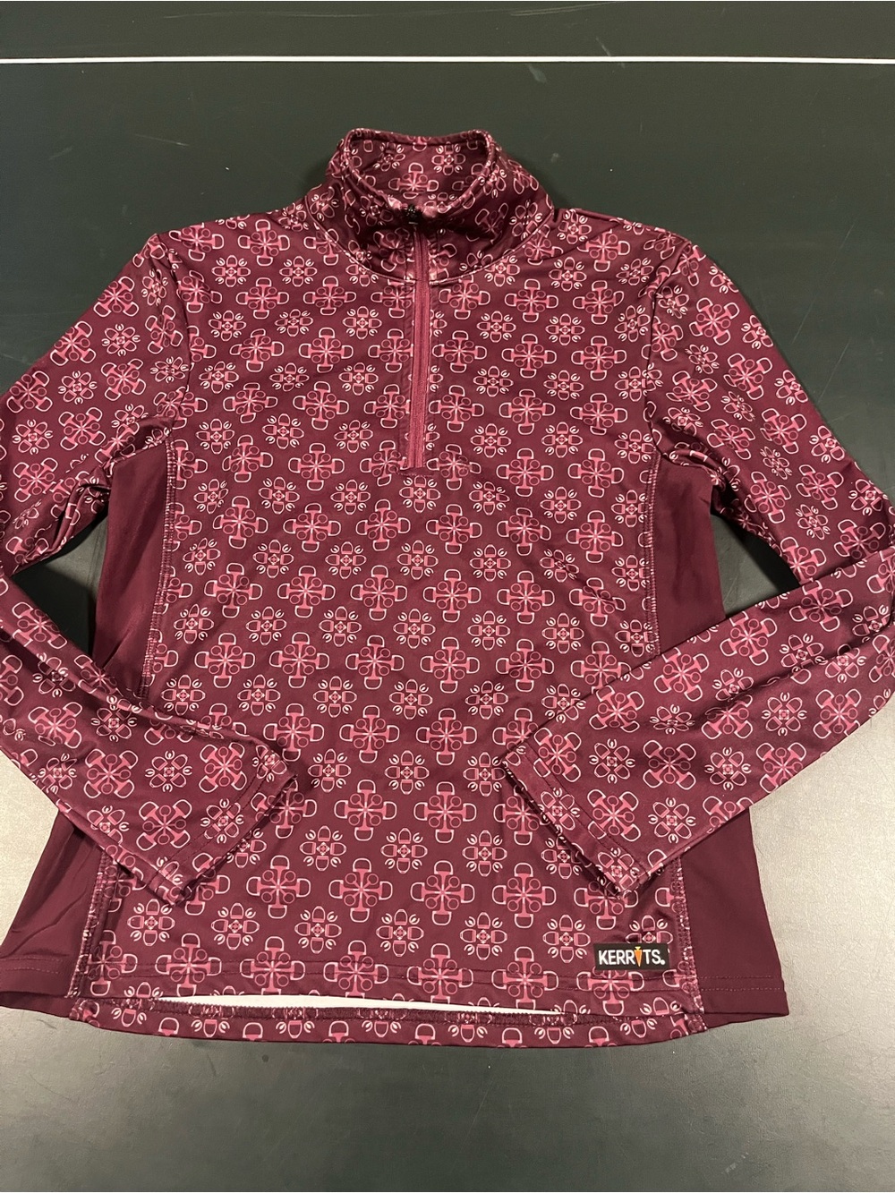 Kerrits Quarter Zip Top Girl Medium Purple Horse Equestrian Performance Fleece